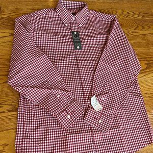 JoS A Bank Traveler Sportshirt brand new with tags never worn red white plaid